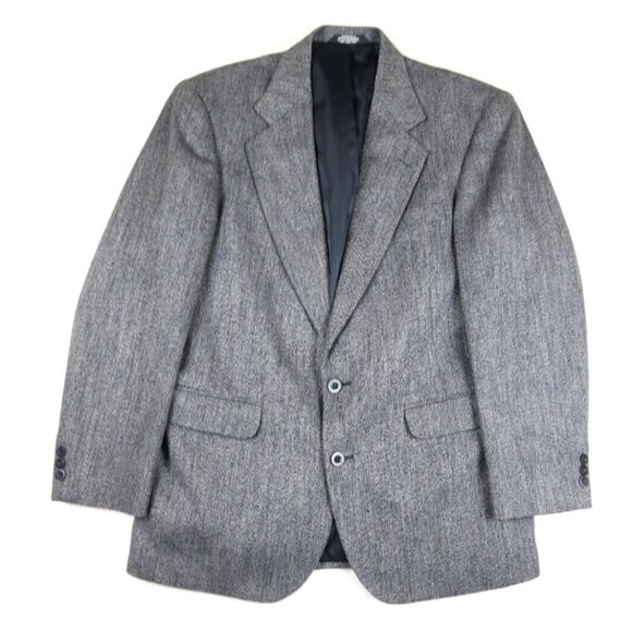 MEN'S BLUE WOVEN WOOL BLEND BLAZER SUIT JACKET - HAGGAR - SIZE 38 - Picture 1 of 6